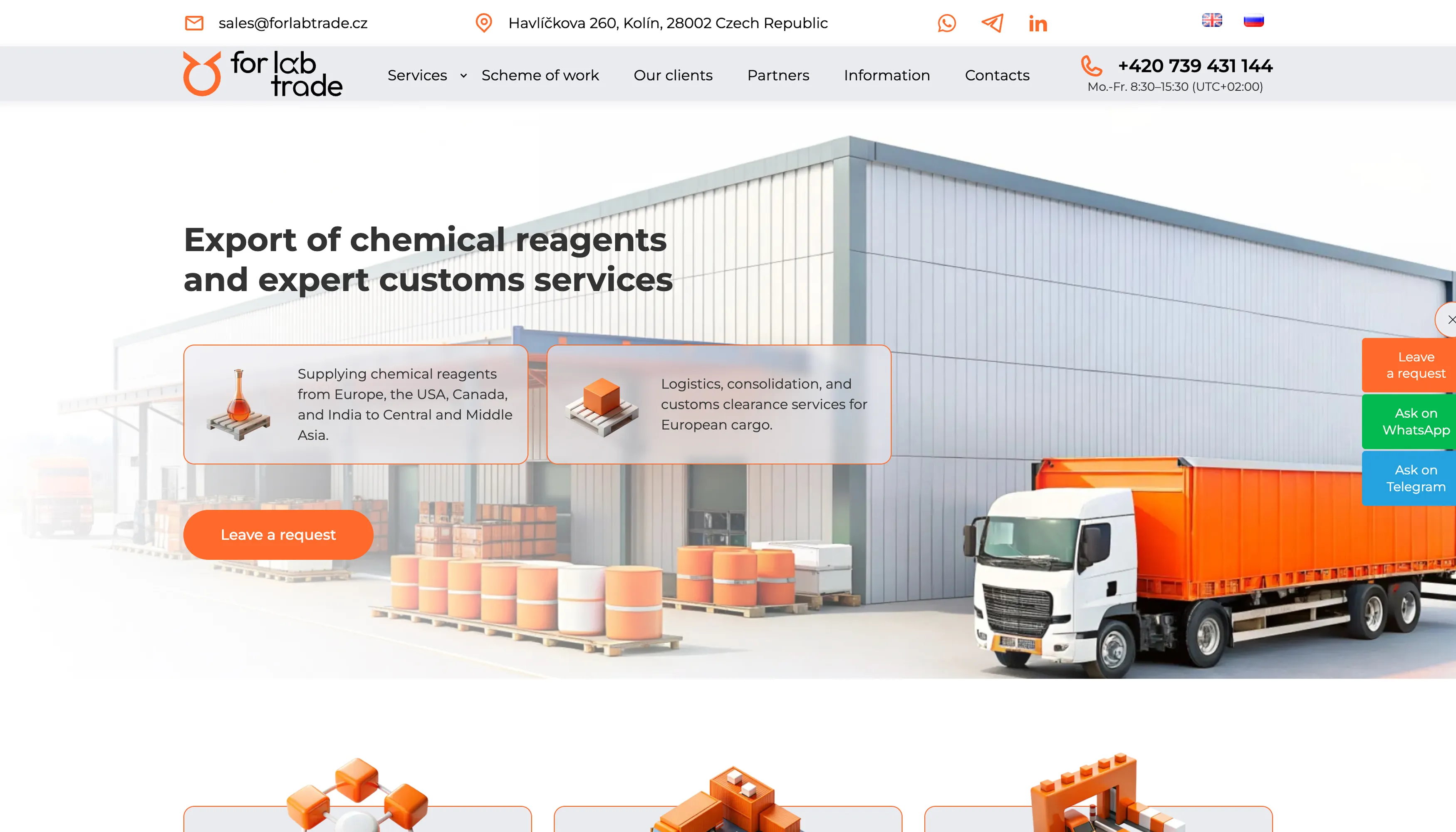 Tvorba webové stránky pro For Lab Trade s.r.o.