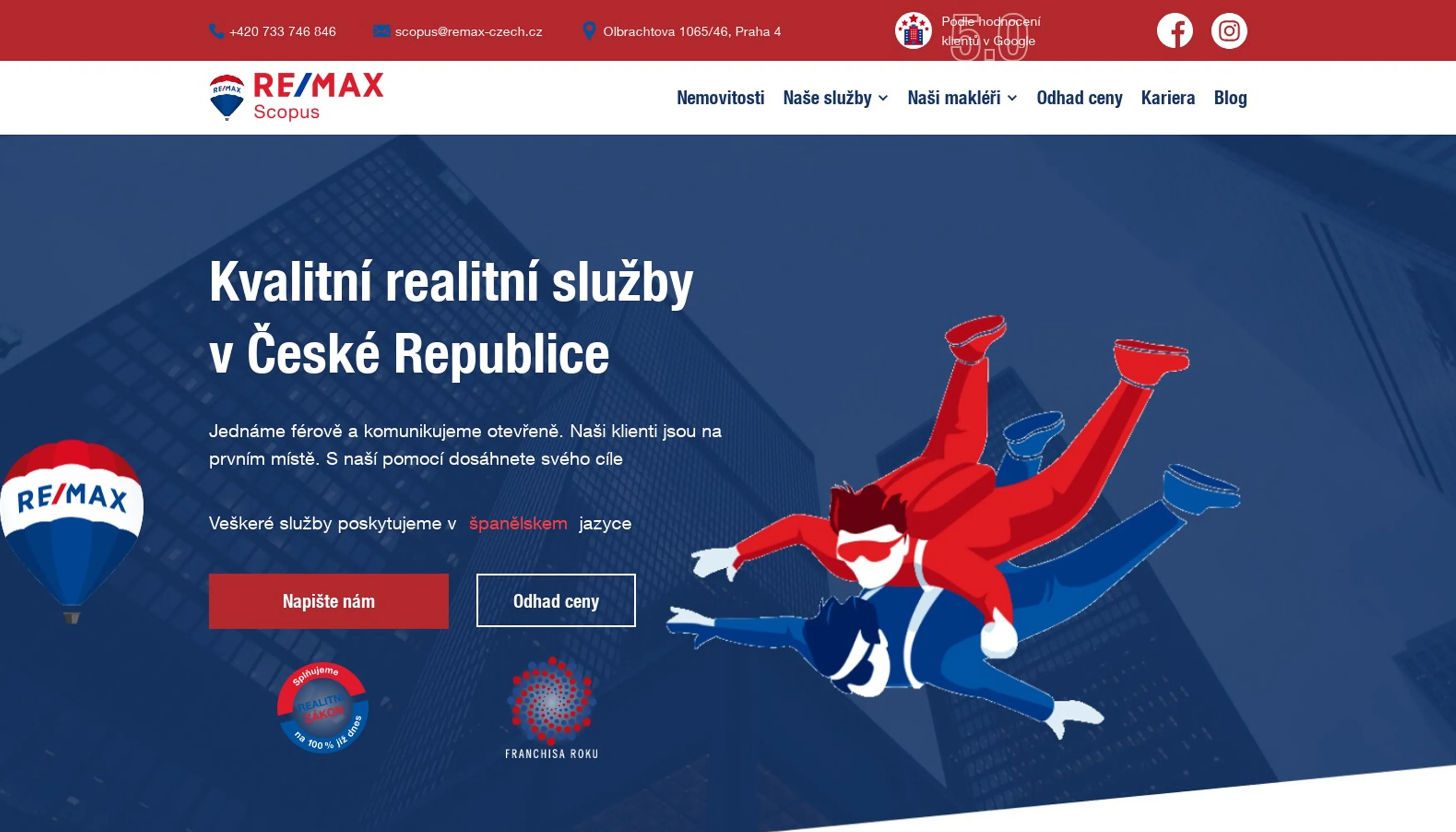 Tvorba webu pro realitní kancelář RE/MAX Scopus